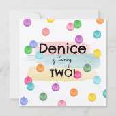 Invitation de la fête d'anniversaire Polka Dot (Devant)