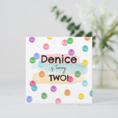 Invitation de la fête d'anniversaire Polka Dot (Debout devant)