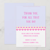 Invitation de la fête d'appréciation de l'enseigna (Devant / Derrière)