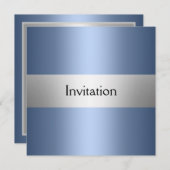 Invitation de la fête d'argent bleu clair (Devant / Derrière)