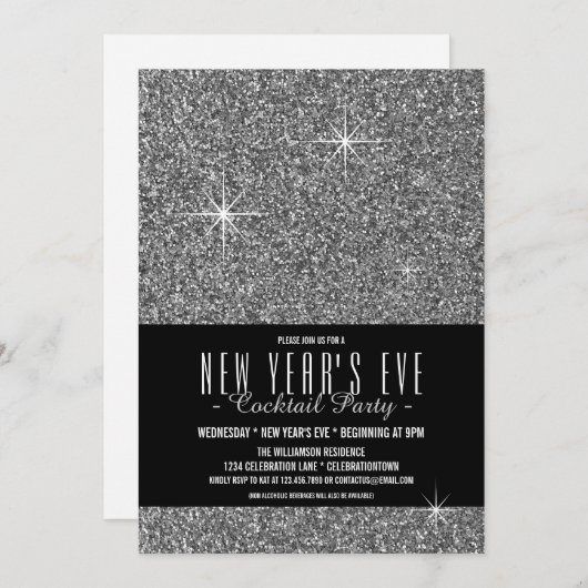 Invitation de la fête d'argent du réveillon du rév (Devant / Derrière)