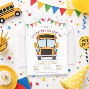 Invitation de la fête d'autobus du 3e anniversaire