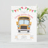 Invitation de la fête d'autobus du 3e anniversaire (Debout devant)