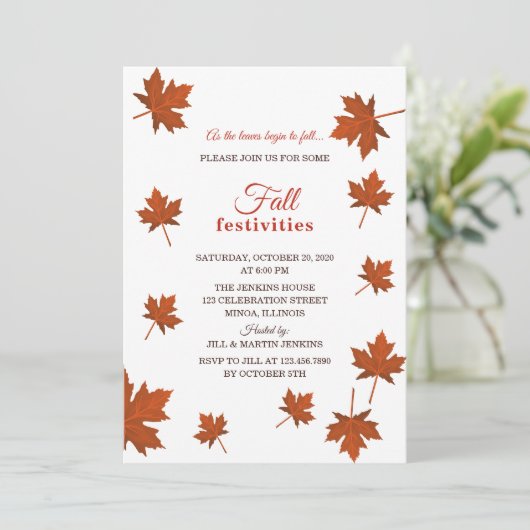 Invitation de la fête d'automne (Debout devant)