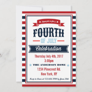 Invitation de la fête de 4 juillet moderne
