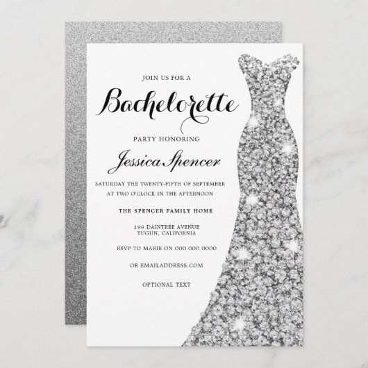 Invitation de la fête de Bachelorette (Devant / Derrière)