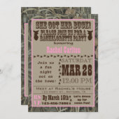 Invitation de la fête de bachelorette Camo rose (Devant / Derrière)