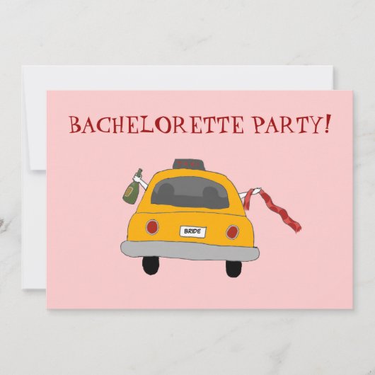 Invitation de la fête de bachelorette de taxi de n (Devant)