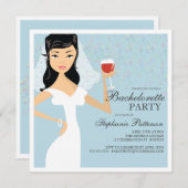 Invitation de la fête de bachelorette de vin de ma (Devant / Derrière)