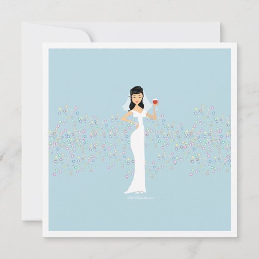 Invitation de la fête de bachelorette de vin de ma (Dos)