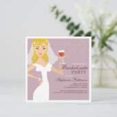 Invitation de la fête de bachelorette de vin de ma (Debout devant)