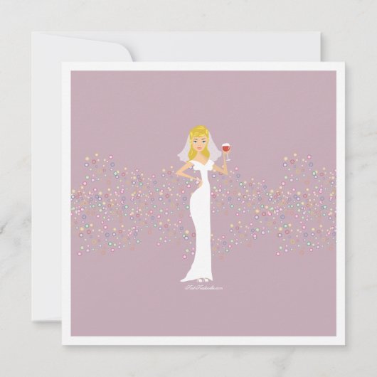 Invitation de la fête de bachelorette de vin de ma (Dos)