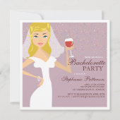 Invitation de la fête de bachelorette de vin de ma (Devant)