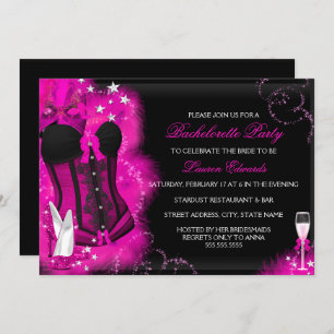 Invitation de la fête de Bachelorette en plumes ro