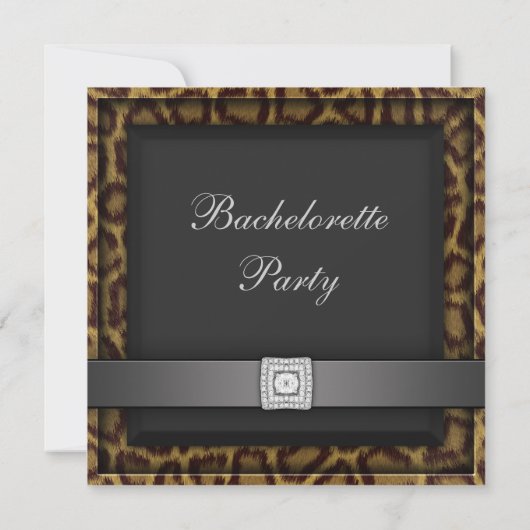 Invitation de la fête de Bachelorette Leopard (Dos)