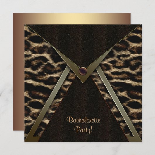Invitation de la fête de Bachelorette Leopard (Devant / Derrière)