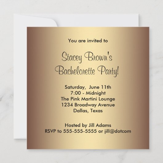 Invitation de la fête de Bachelorette Leopard (Dos)