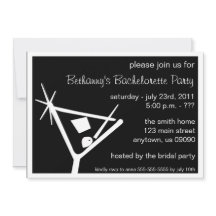 Invitation de la fête de bachelorette Martini Glas