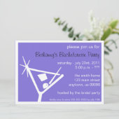 Invitation de la fête de bachelorette Martini verr (Debout devant)