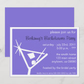 Invitation de la fête de bachelorette Martini verr (Devant / Derrière)