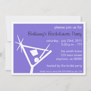 Invitation de la fête de bachelorette Martini verr