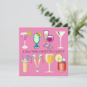 Invitation de la fête de bachelorette (rose) (Debout devant)