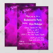Invitation de la fête de Bachelorette rose florale (Devant / Derrière)