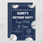 Invitation de la fête de baseball (Devant / Derrière)