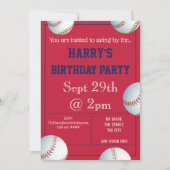 Invitation de la fête de baseball (Devant)