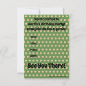 Invitation de la fête de baseball (Dos)