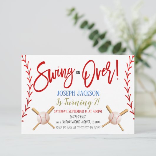 Invitation de la fête de baseball (Debout devant)