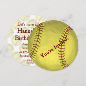 Invitation de la fête de baseball (Devant / Derrière)