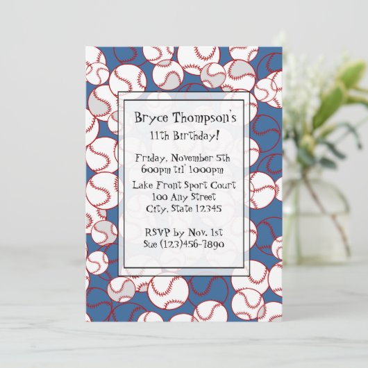 Invitation de la fête de baseball (Debout devant)