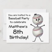 Invitation de la fête de baseball anniversaire (Devant)
