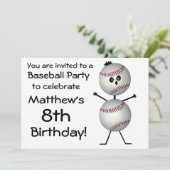 Invitation de la fête de baseball anniversaire (Debout devant)