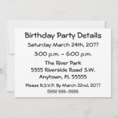 Invitation de la fête de baseball anniversaire (Dos)