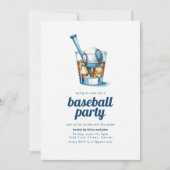 Invitation de la fête de baseball avec verre à whi (Devant)