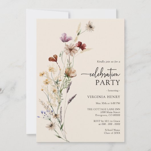 Invitation de la fête de Boho (Devant)