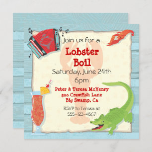 Invitation de la fête de boule de homard de Cajun