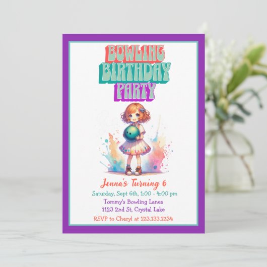 Invitation de la fête de Bowling (Debout devant)