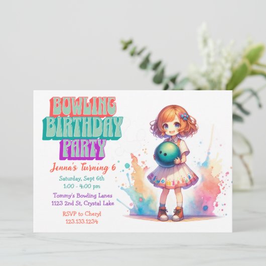 Invitation de la fête de Bowling (Debout devant)