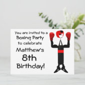 Invitation de la fête de boxe d'anniversaire (Debout devant)