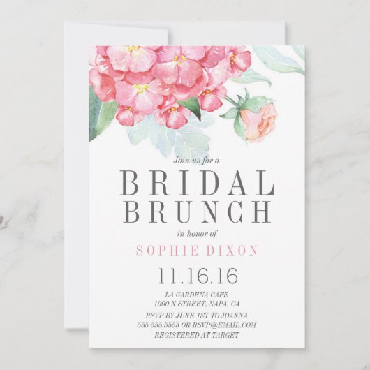 Invitation de la fête de brunch nuptiale (Devant)