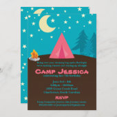 Invitation de la fête de camping (Devant / Derrière)