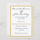 Invitation de la fête de célébration du mariage de (Devant)