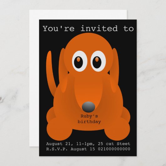 Invitation de la fête de chien de Suasage (Devant / Derrière)