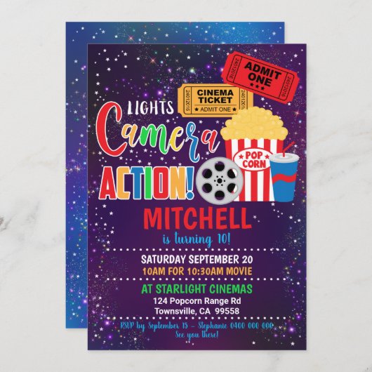 Invitation de la fête de cinéma (Devant / Derrière)