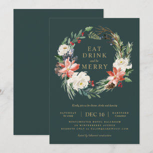 Invitation de la fête de couronne de vacances luxu
