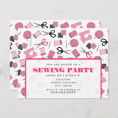 Invitation de la fête de couture rose (Devant / Derrière)