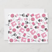 Invitation de la fête de couture rose (Dos)
